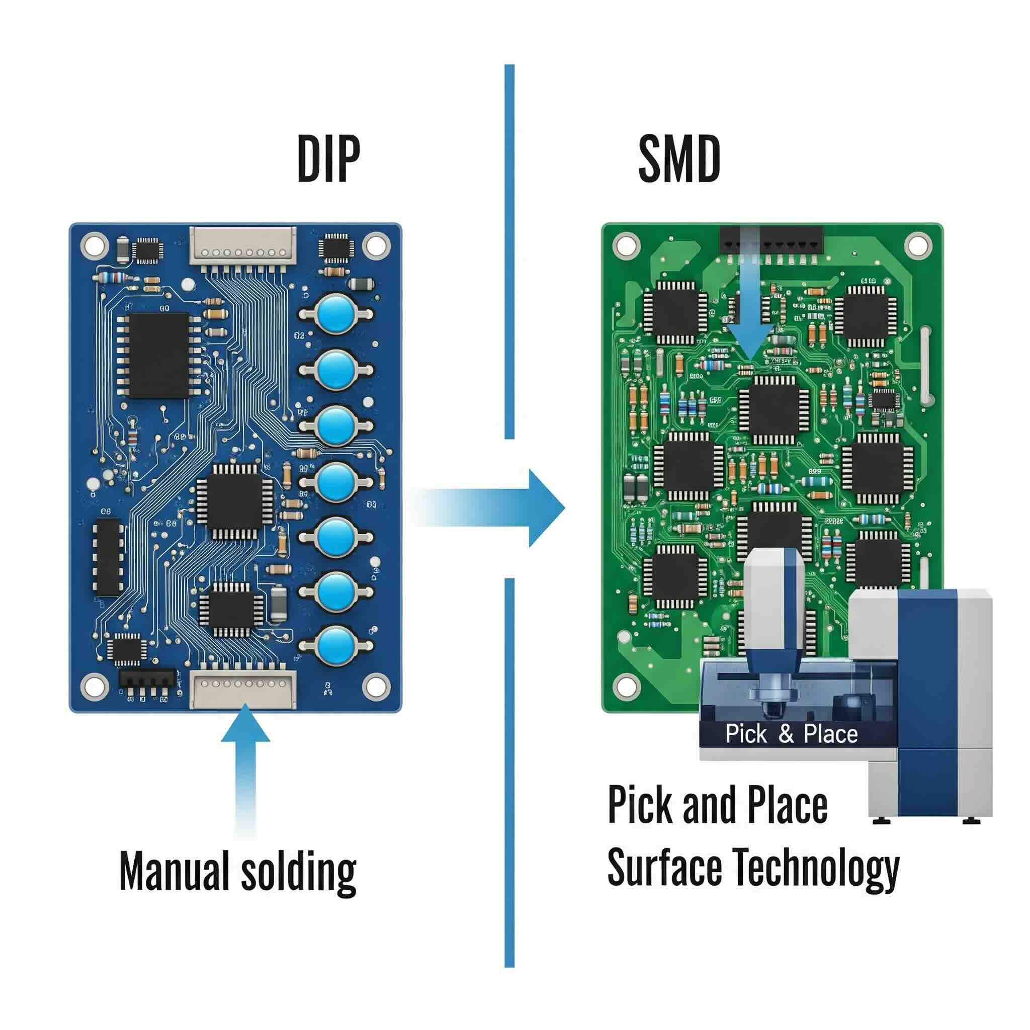 تفاوت مونتاژ SMD و DIP چیست؟ کدام برای پروژه شما مناسب‌تر است؟